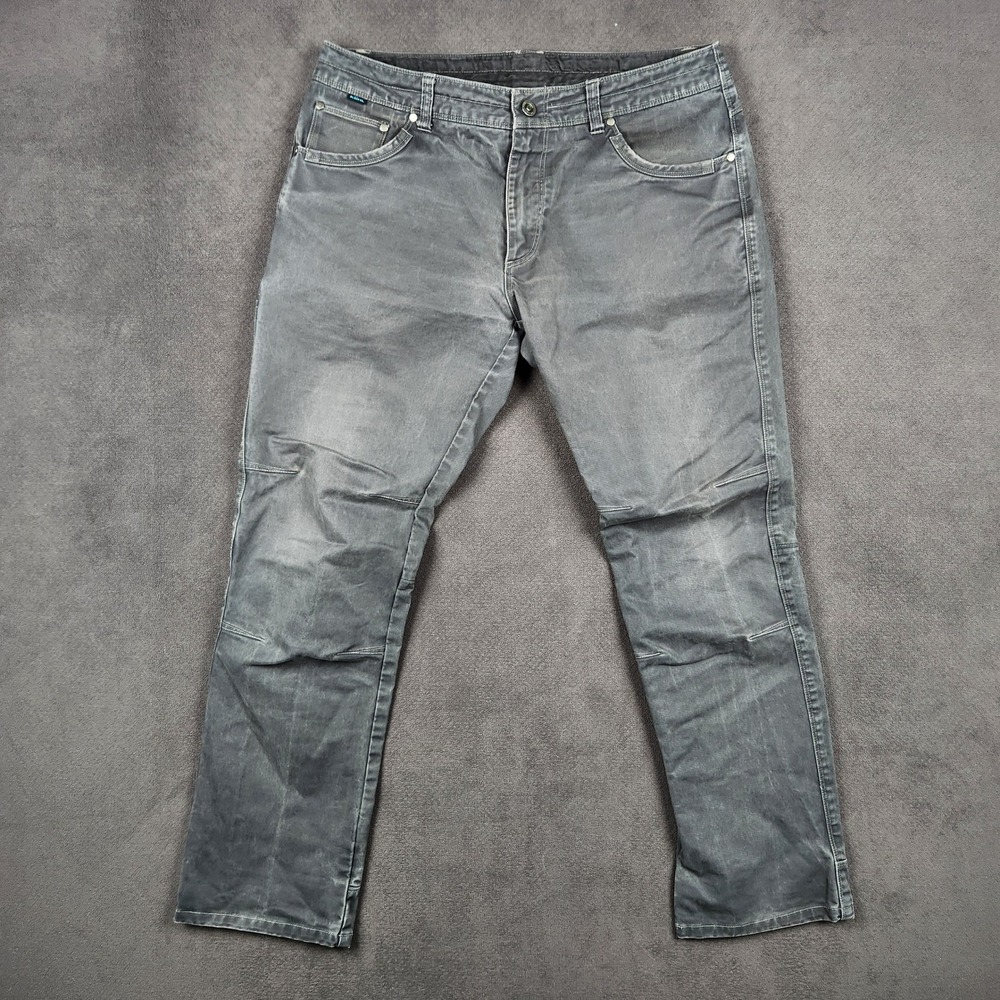KUHL Free Rydr Pants Mens 36x32 Grey Tapered Fit Articulated Knee Eurotwill